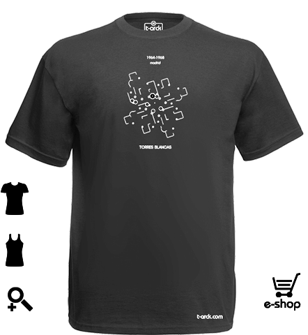 modelo torres blancas de la colección t-arck camisetas y arquitectura